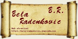 Bela Radenković vizit kartica